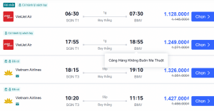 VÉ MÁY BAY SÀI GÒN – BUÔN MA THUỘT